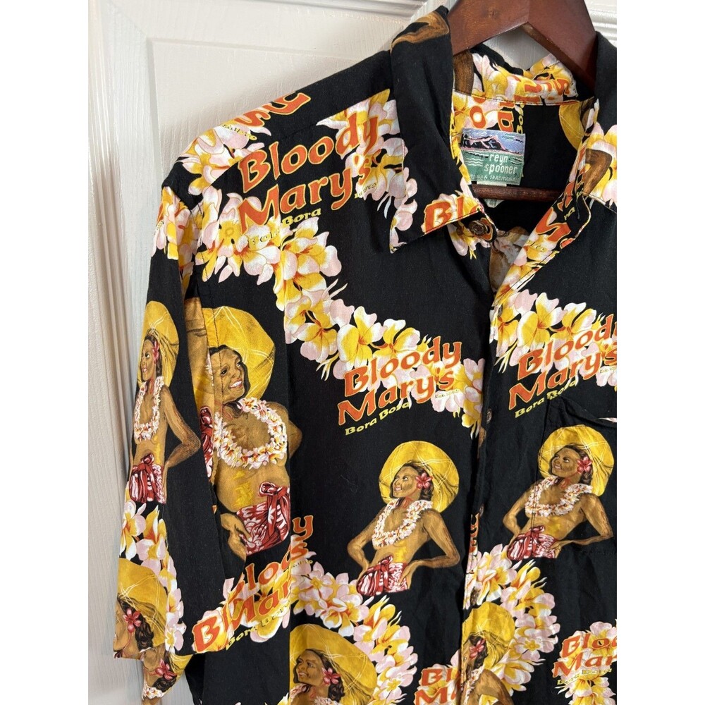 Reyn Spooner Bloody Mary Hawaiian Shirt Mens Button Down Large - 444